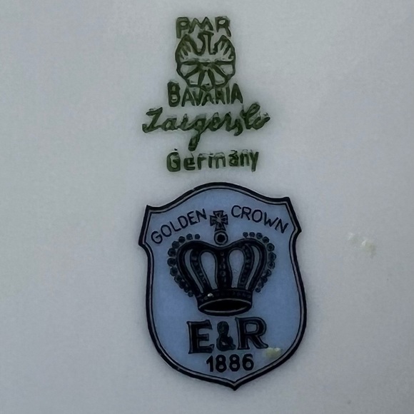 Bavaria Germany Golden Crown Lot of 2 E&R 1886 Harvest Fruit Orchard Plates - Picture 8 of 10